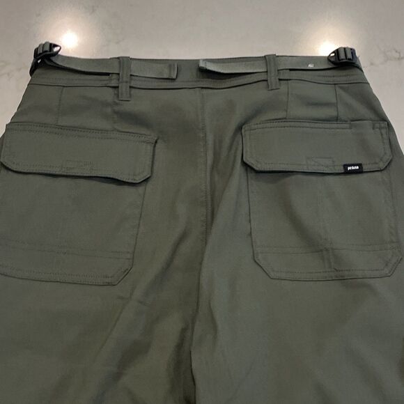 prAna NEW Stretch Zion Cargo Pant Womens 10 x33 Green Hiking High Rise Cinch Hem - Picture 11 of 16